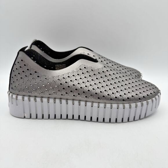 IIse Jacobsen Tulip PU0010 Slip-On Loafer Size US 10 EU 40 Grey Metallic GUC - Picture 3 of 14